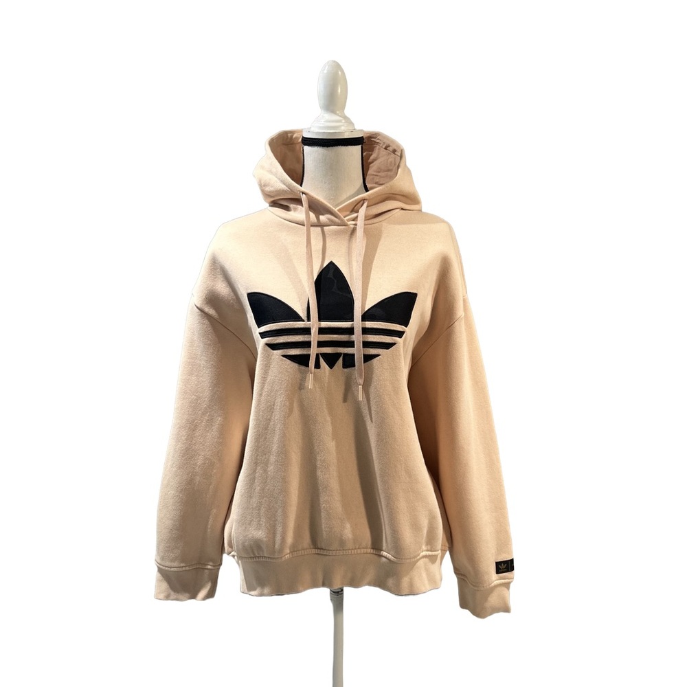 Adidas x Marimekko Women’s Graphic Light Tan Streetwear Pullover Hoodie Size S
